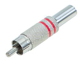 Jungtys // Different Audio, Video, Data connection plug and sockets // 93-571# Wtyk rca metal czerwony