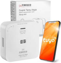 Anglies monoksido detektorius Firesco FCO-850 WF su WiFi Tuya programa