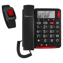 Stacionarus telefonas Amplicomms Amplicomms BigTel 50 Alarm Plus – Analoginis telefonas – Dark – Sustiprintas garsas +40dB – 90dB skambutis