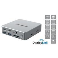 Conceptronic DONN25G 15-in-1 DisplayLink USB 3.2 Gen 2 dokstacija, trys 4K60Hz, HDMI, DP, USB