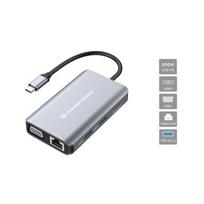 CONCEPTRONIC 7-1 dokstacija USB-C->HDMI/3xUSB-A/VGA/+ 25cm gr
