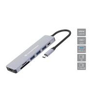 Adapteris AV Conceptronic CONCEPTRONIC dokas USB-C->HDMI, USB3.0, 100WPD 7-in-1 0.25m grey