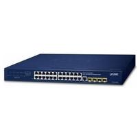 Switch Planet PLANET IPv4/IPv6, 24 portų valdomas L2/L4 Gigabit Ethernet jungiklis (10/100/1000) 1U Blue