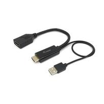 Equip HDMI->DP/USB-A 4K/60Hz Bu/St 0.15m Black