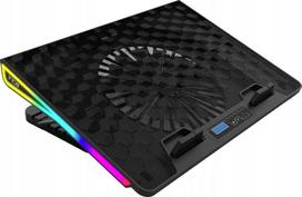 INCA Nešiojamojo kompiuterio aušintuvas 1x 185x20mm ventiliatorius/RGB/800RPM/2xUSB sw retail