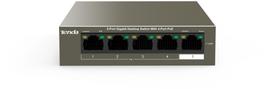 Tenda TEG1105P-4-63W PoE AT jungiklis, 4x PoE 802.3af/at, 5x 1Gb/s, bendras PoE galingumas 63 W, be ventiliatoriaus, PoE+