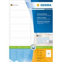 Herma Lipdukai Premium A4, adresiniai, balti, matiniai, popieriniai, 1600 vnt., suapvalinti kampai (4267)