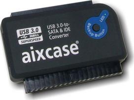aixcase USB 3.0–SATA ir IDE konvertētājs OTB ar barošanas bloku TÜV