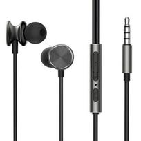 Joyroom vadu austiņas, iekšējās austiņas ar tālvadību un mikrofonu, 3.5mm ligzda, Dark Gray (JR-EW03)