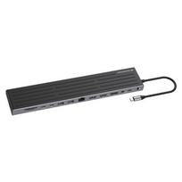 CONCEPTRONIC 14-1 dokstacija USB-C->2xHDMI/DP/2xUSB-C/+ 18cm sw