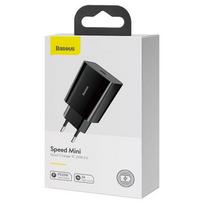 Adapteris Baseus Baseus Speed Mini Quick Charger, USB-C, PD, 3A, 20W (Black)