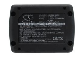 4000 mAh for Milwaukee 48112402,48112412,48112440,M12 B3 XC,M12 B4 XC,48-11-2402,48-11-2412,48-11-2440,4932352664,4932430065