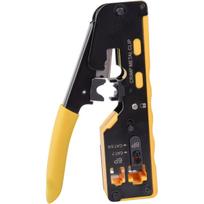 Digitus Multimodular crimping tool, pass through (yellow, incl. cable cutter and stripper, metal version)
