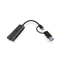 Adapteris IcyBox USB3.2 Gen1 Type-A, Type-C 2.5GB Ethernet LAN mažmeninei prekybai