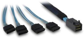 Inter-Tech Kabelis SFF 8643 - 4x SATA/SAS - 0,7m Crossover