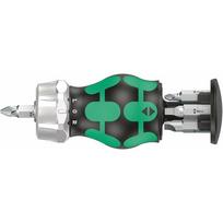Wera Kraftform Kompakt Stubby Magazin RA 4 (Black/grün, 6-teilig, 1/4", mit Ratschenfunktion)