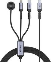 Kabel 3 w 1 Unitek 2.0 USB-C + Lightning + Apple Watch PD 100W 480Mbps 1,2 m