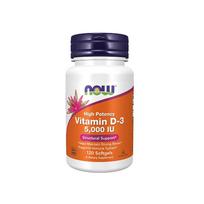 NOW Vitamin D-3 5000 IU, 120 minkštųjų kapsulių
