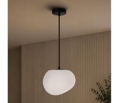 BRILAGI - Pakabinamas šviestuvas ant laido PEBBLES 1xE27/40W/230V Ø 20 cm juodas