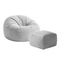 Pufas Mark Adler Comfy 3.0, su kojų atrama, Pilka, 22 × 43 × 38 cm