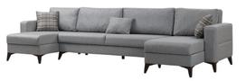 Kampinė sofa - lova Atelier Del Sofa Kristal, šviesiai pilka sp., 90 x 303 cm x 86 cm