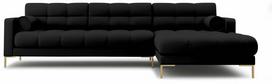 Kampinė sofa Cosmopolitan Design Bali Neve 100, aukso sp./juoda sp., dešininė, 185 x 293 cm x 75 cm