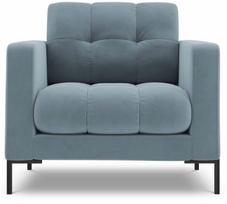 Krėslas Cosmopolitan Design Velvet Bali, juoda sp./šviesiai mėlyna sp., 96 cm x 87 cm x 75 cm