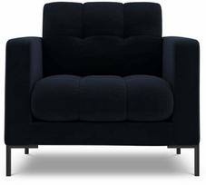 Krėslas Cosmopolitan Design Velvet Bali, juoda sp./tamsiai mėlyna (navy) sp., 96 cm x 87 cm x 75 cm