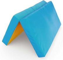 Sulankstomas gimnastikos čiužinys SANRO 100x100x10 cm mėlynai-geltonas