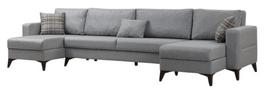 Kampinė sofa - lova Atelier Del Sofa Kristal, šviesiai pilka sp., 90 x 303 cm x 86 cm