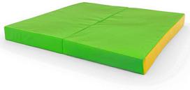 Sulankstomas gimnastikos čiužinys SANRO 100x100x10 cm žaliai-geltonas