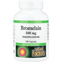 Natural Factors, Bromelainas, 500 mg, 180 kapsulių
