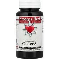 Kroeger Herb Co, Šviežiai malti gvazdikėliai™, 100 vegetariškų kapsulių (450 mg vienoje kapsulėje)