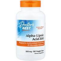 Doctor's Best, Alfa-lipoinė rūgštis 300, 300 mg, 180 vegetariškų kapsulių