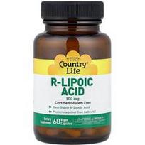Country Life, R-lipoinė rūgštis, 100 mg, 60 veganiškų kapsulių