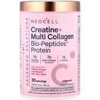 NeoCell, „Advanced Solutions“, kreatino + multikolageno biopeptidai™ baltymai, be skonio, 285 g