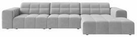 Kampinė sofa Cosmopolitan Design Chicago Bluvel 03, sidabro sp., dešininė, 167 x 294 cm x 78 cm