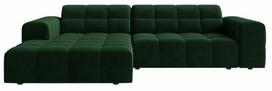 Kampinė sofa Cosmopolitan Design Chicago Bluvel 78, žalio stiklo sp., kairinė, 167 x 234 cm x 78 cm