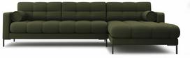 Kampinė sofa Cosmopolitan Design Bali Neve 39, juoda sp./žalia sp., dešininė, 185 x 293 cm x 75 cm