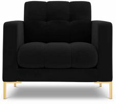 Krėslas Cosmopolitan Design Velvet Bali, aukso sp./juoda sp., 96 cm x 87 cm x 75 cm