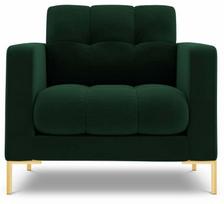 Krėslas Cosmopolitan Design Velvet Bali, aukso sp./tamsiai žalia sp., 96 cm x 87 cm x 75 cm