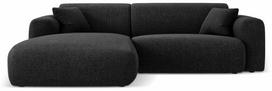 Kampinė sofa Cosmopolitan Design Nolio, juoda sp., kairinė, 170 x 235 cm x 72 cm