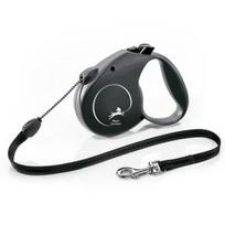 FLEXI pavadėlis šunims Standard M Cord virvinis 5m, juodas