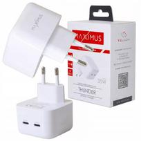 Spartusis sieninis įkroviklis 2x USB-C Power Delivery 3.0 PD 40W