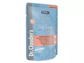 Dr.Clauder's Best Selection drėgnas maistas sterilizuotoms katėms su vištiena, lašiša ir jūros dumbliais 12x85g
