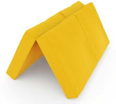 Sulankstomas gimnastikos čiužinys SANRO 100x100x10 cm geltonas (4 dalių)