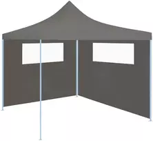 Šoninė pavėsinės siena su langais, antracito spalvos, 6x2m