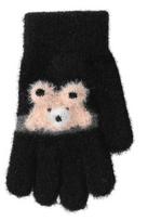 BeSNAZZY Megztos pūkuotos pirštinės R-285-Black/16 cm