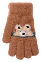 BeSNAZZY Megztos pūkuotos pirštinės R-285-Beige/16 cm