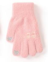 BeSNAZZY Megztos pūkuotos pirštinės R-269-Lpink/16 cm